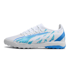 Chuteira Society Puma Ultra Ultimate TF Branco e Azul