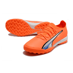 Chuteira Society Puma Ultra Ultimate TF Laranja e Branca - VN Esportes