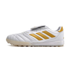 Chuteira Society Adidas Copa Gloro TF Branca e Dourada - VENI Futebol