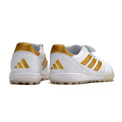 Chuteira Society Adidas Copa Gloro TF Branca e Dourada - VENI Futebol