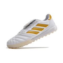 Chuteira Society Adidas Copa Gloro TF Branca e Dourada - VENI Futebol