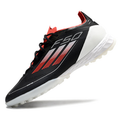 Botas de fútbol adidas F50 Elite TF Society en color negro, rojo y blanco