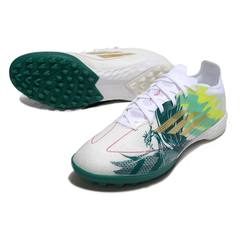 Botas de fútbol Adidas F50 Elite TF Society blancas y verdes