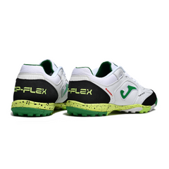 Chuteira Society Joma Top Flex TF Branca, Preta e Verde