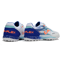 Chuteira Society Joma Top Flex TF Branca e Azul
