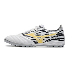 Chuteira Society Mizuno Morelia Neo III Pro TF Branca, Preta e Amarela