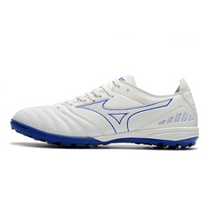 Chuteira Society Mizuno Morelia Neo III Pro TF Branca e Azul