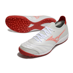 Botas de fútbol Mizuno Neo Sala TF Society en blanco y rojo