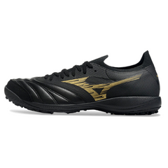 Chuteira Society Mizuno Neo Sala TF Preto e Dourado