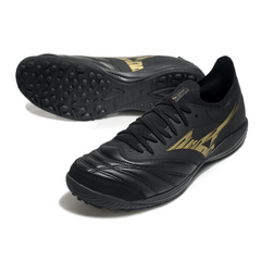 Botas de fútbol Mizuno Neo Sala TF Society negras y doradas