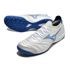 Botas de fútbol Mizuno Neo Sala TF Society en blanco y azul claro