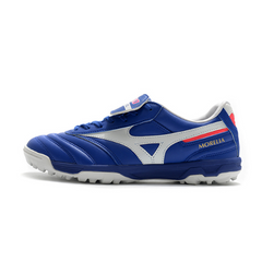 Chuteira Society Mizuno Morelia Sala Classic TF Azul, Branca e Vermelha