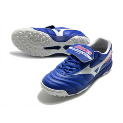 Chuteira Society Mizuno Morelia Sala Classic TF Azul, Branca e Vermelha - VENI Futebol