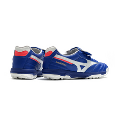 Chuteira Society Mizuno Morelia Sala Classic TF Azul, Branca e Vermelha - VENI Futebol