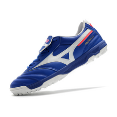 Chuteira Society Mizuno Morelia Sala Classic TF Azul, Branca e Vermelha - VENI Futebol