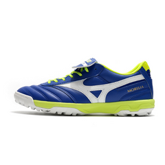 Chuteira Society Mizuno Morelia Sala Classic TF Azul, Branca e Verde - VENI Futebol