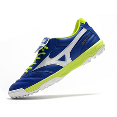 Chuteira Society Mizuno Morelia Sala Classic TF Azul, Branca e Verde - VENI Futebol