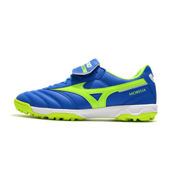 Chuteira Society Mizuno Morelia Sala Classic TF Azul e Verde - VENI Futebol