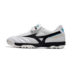 Chuteira Society Mizuno Morelia Sala Classic TF Branca, Preta e Azul