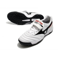 Chuteira Society Mizuno Morelia Sala Classic TF Branca, Preta e Vermelha - VENI Futebol