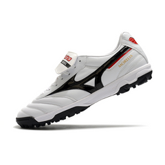 Chuteira Society Mizuno Morelia Sala Classic TF Branca, Preta e Vermelha - VENI Futebol