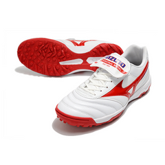 Chuteira Society Mizuno Morelia Sala Classic TF Branca, Vermelha e Preta - VENI Futebol