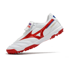 Chuteira Society Mizuno Morelia Sala Classic TF Branca, Vermelha e Preta - VENI Futebol