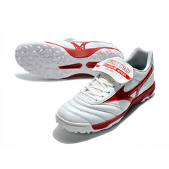 Chuteira Society Mizuno Morelia Sala Classic TF Branca e Vermelha - VENI Futebol