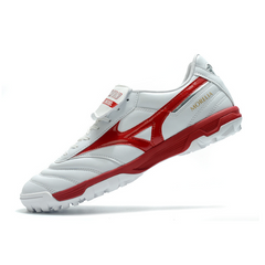 Chuteira Society Mizuno Morelia Sala Classic TF Branca e Vermelha - VENI Futebol