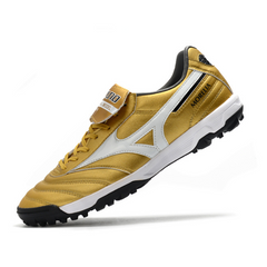 Chuteira Society Mizuno Morelia Sala Classic TF Dourada - VENI Futebol