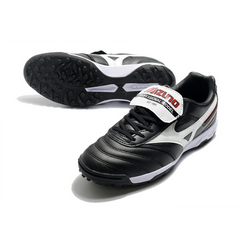 Chuteira Society Mizuno Morelia Sala Classic TF Preta, Branca e Vermelha - VENI Futebol