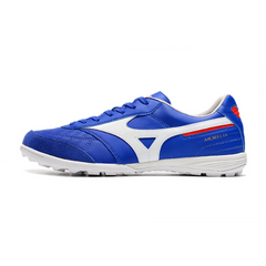 Chuteira Society Mizuno Morelia Sala TF Azul e Branca