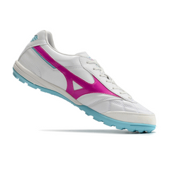 Chuteira Society Mizuno Morelia Sala TF Branca,Rosa e Azul - VENI Futebol