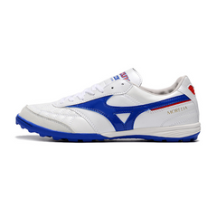 Chuteira Society Mizuno Morelia Sala TF Branca e Azul