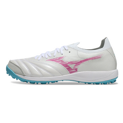 Chuteira Society Mizuno Neo Sala TF Branca, Rosa e Azul