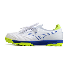 Chuteira Society Mizuno Neo Sala TF Branca, Amarela e Azul