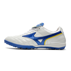 Chuteira Society Mizuno Wave Cup TF Branca e Azul