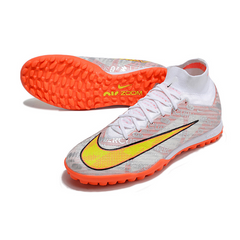 Chuteira Society Nike Zoom Mercurial Superfly 9 Elite TF Prata e Laranja - VENI Futebol