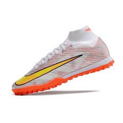 Chuteira Society Nike Zoom Mercurial Superfly 9 Elite TF Prata e Laranja - VENI Futebol