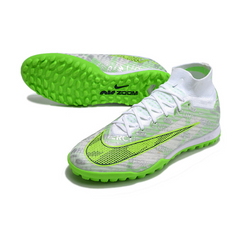 Chuteira Society Nike Zoom Mercurial Superfly 9 Elite TF Prata e Verde - VENI Futebol