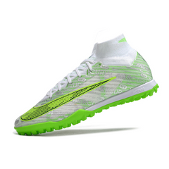 Chuteira Society Nike Zoom Mercurial Superfly 9 Elite TF Prata e Verde - VENI Futebol