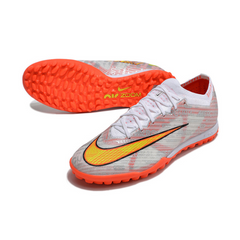 Chuteira Society Nike Zoom Mercurial Vapor 15 Elite TF Prata e Laranja - VENI Futebol