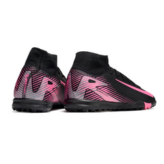 Botas de fútbol Nike Zoom Mercurial Superfly 10 Elite TF Society en color negro y rosa