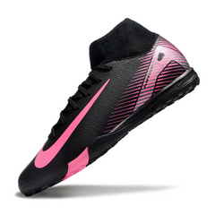 Botas de fútbol Nike Zoom Mercurial Superfly 10 Elite TF Society en color negro y rosa