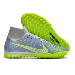 Chuteira Society Nike Zoom Mercurial Superfly 9 Elite TF Cinza e Verde - VENI Futebol