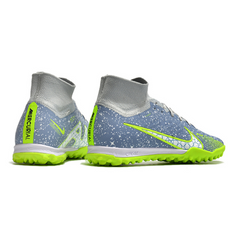 Chuteira Society Nike Zoom Mercurial Superfly 9 Elite TF Cinza e Verde - VENI Futebol