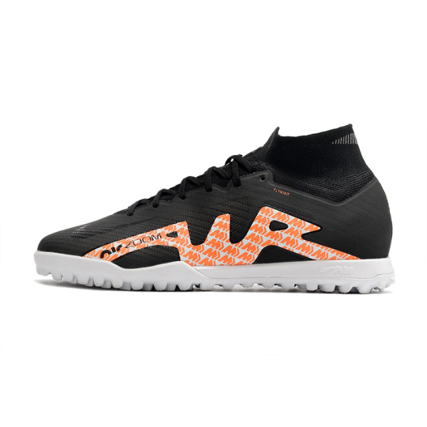 Chuteira Society Nike Zoom Mercurial Superfly 9 Elite TF Preta e Laranja - VENI Futebol