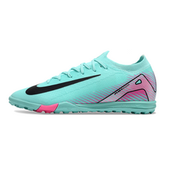 Chuteira Society Nike Zoom Mercurial Vapor 16 Elite TF Azul Claro e Rosa