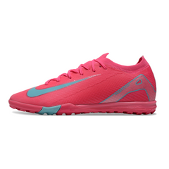 Chuteira Society Nike Zoom Mercurial Vapor 16 Elite TF Rosa e Azul Claro