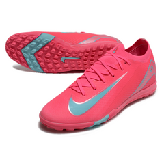 Botas de fútbol Nike Zoom Mercurial Vapor 16 Elite TF rosa y azul claro Society